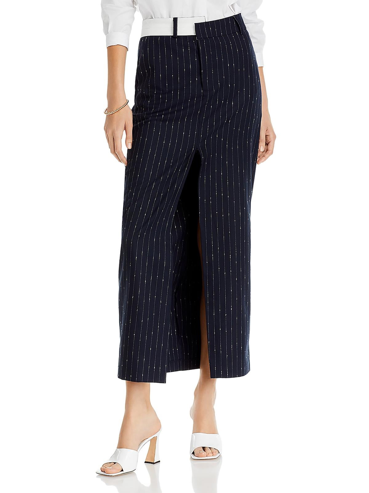 Saia longa listrada Steve Madden Maaike azul marinho tamanho M