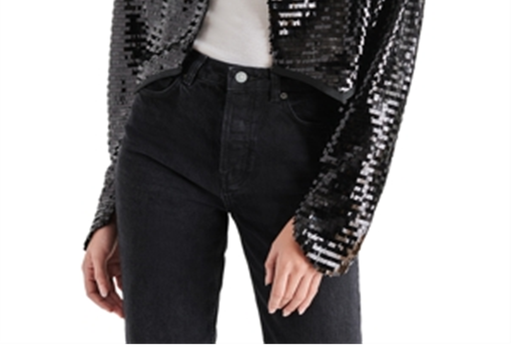 Steve Madden Juliet Cropped Piano Lantejoulas Bolero Preto