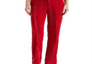 Calça Steve Madden Mercer Crushed Velvet Vermelha