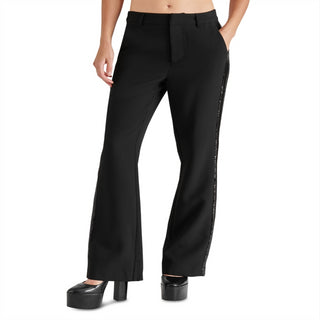 Calça flare Steve Madden Waverly com listras de lantejoulas e listras pretas
