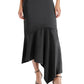 Saia midi assimétrica de cetim Lucille Steve Madden, preta
