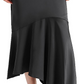 Saia midi assimétrica de cetim Lucille Steve Madden, preta