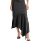 Saia midi assimétrica de cetim Lucille Steve Madden, preta