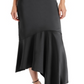 Saia midi assimétrica de cetim Lucille Steve Madden, preta