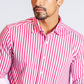 The Go Big Stripe Long Sleeve Tech Shirt - Sunset Stripe