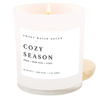 Cozy Season Soy Candle - White Jar - 11 oz
