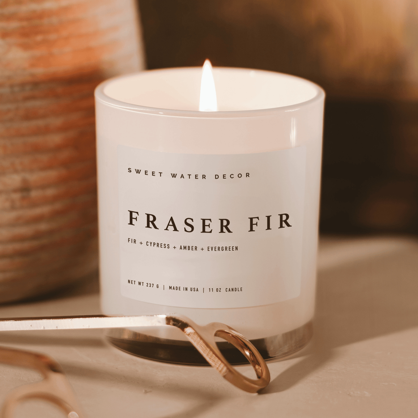 Fraser Fir Soy Candle - White Jar - 11 oz