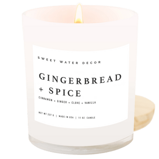 Gingerbread and Spice Soy Candle - White Jar - 11 oz