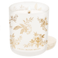 Gold Floral Soy Candle - White Translucent Tinted Glass Jar - 12 oz (Fresh Apple Blossom)
