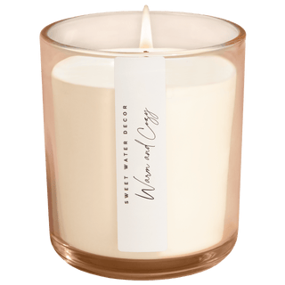 Warm and Cozy Soy Candle - Tinted Glass Jar - 12 oz