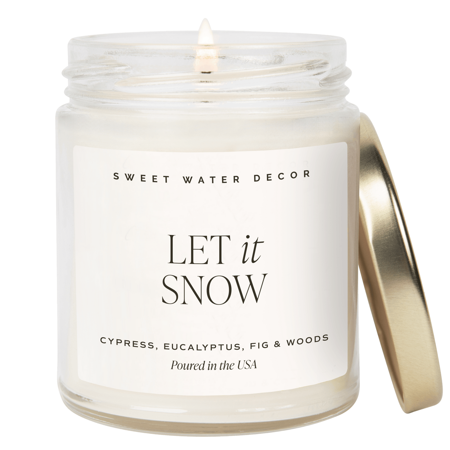 Let It Snow Soy Candle -  Clear 9 oz Jar
