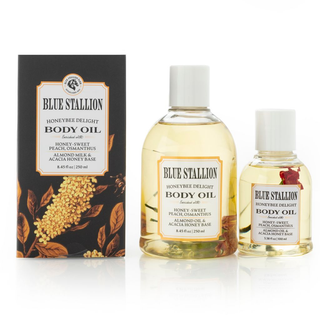 Blue Stallion Body Oil Choice of Scent 8.45 oz + Travel Size Duo