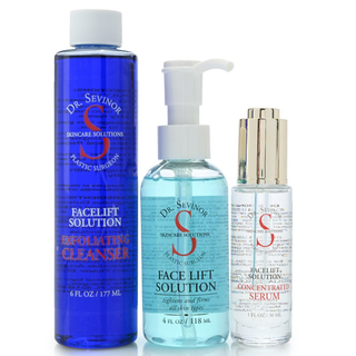 Dr. Sevinor Skincare Solutions 3-Piece Facelift System – Exfoliating Cleanser (6 oz), Facelift Solution (4 oz), and Concentrated Serum (1 oz) – Tighten, Firm, and Revitalize for Youthful, Radiant Skin