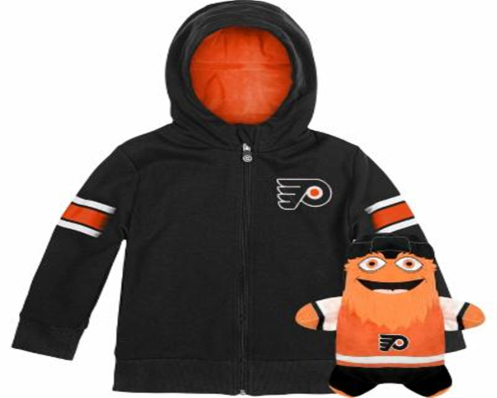 Cubcoats Transforming 2 em 1 para crianças, unissex, Philadelphia Flyers, com capuz e pelúcia macia, preto