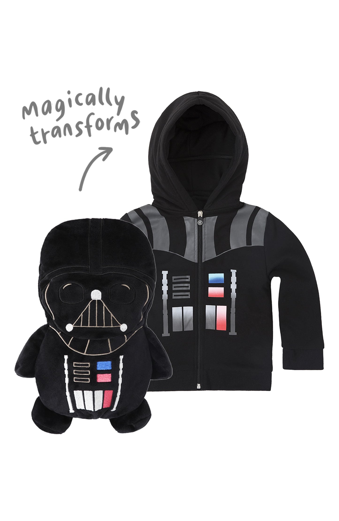 Cubcoats Unissex X Star Wars(TM) Darth Vader 2 em 1 Pelúcia com Capuz Preto