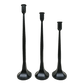 Black Cast Iron Taper Candle Holders