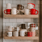 Green Stripe 14 oz Gold Handle Coffee Mug