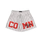 Common Hype Split Pinstripe Mesh Short Ivory