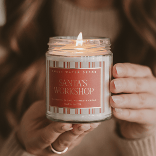 Santa's Workshop Soy Candle - 9 oz Clear Jar (Merry and Bright)