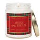 Merry and Bright Soy Candle - Patterned Clear Jar - 9 oz