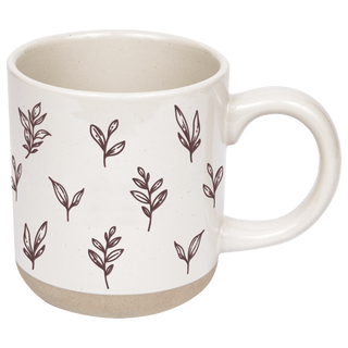 Brown Leaves 14oz. Stoneware Coffee Mug