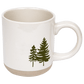 Green Trees 14 oz Cream Stoneware Coffee Mug