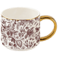 Brown Delft 14 oz Gold Handle Coffee Mug