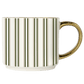 Green Stripe 14oz. Gold Handle Coffee Mug