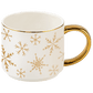 Gold Snowflakes 14 oz Gold Handle Coffee Mug