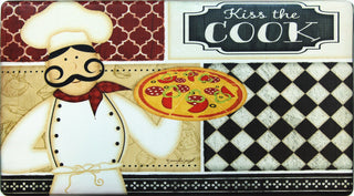 Oversized 20"x36" Feel at Ease Anti-Fatigue Kitchen Mat (Chalk Kiss the Cook)