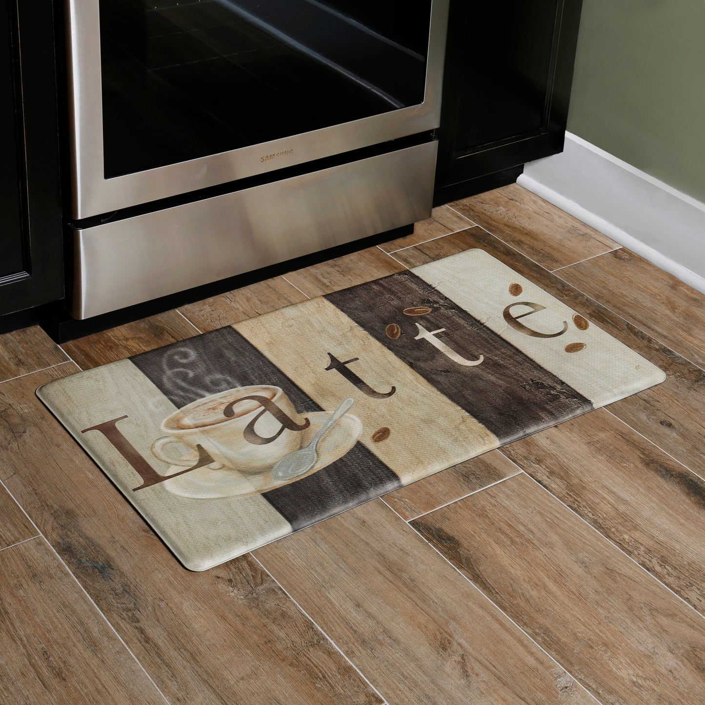 Tapete de cozinha antifadiga Feel at Ease grande de 20" x 36" (placa Latte)