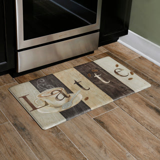 Oversized 20"x36" Feel at Ease Anti-Fatigue Kitchen Mat (Latte Sign)