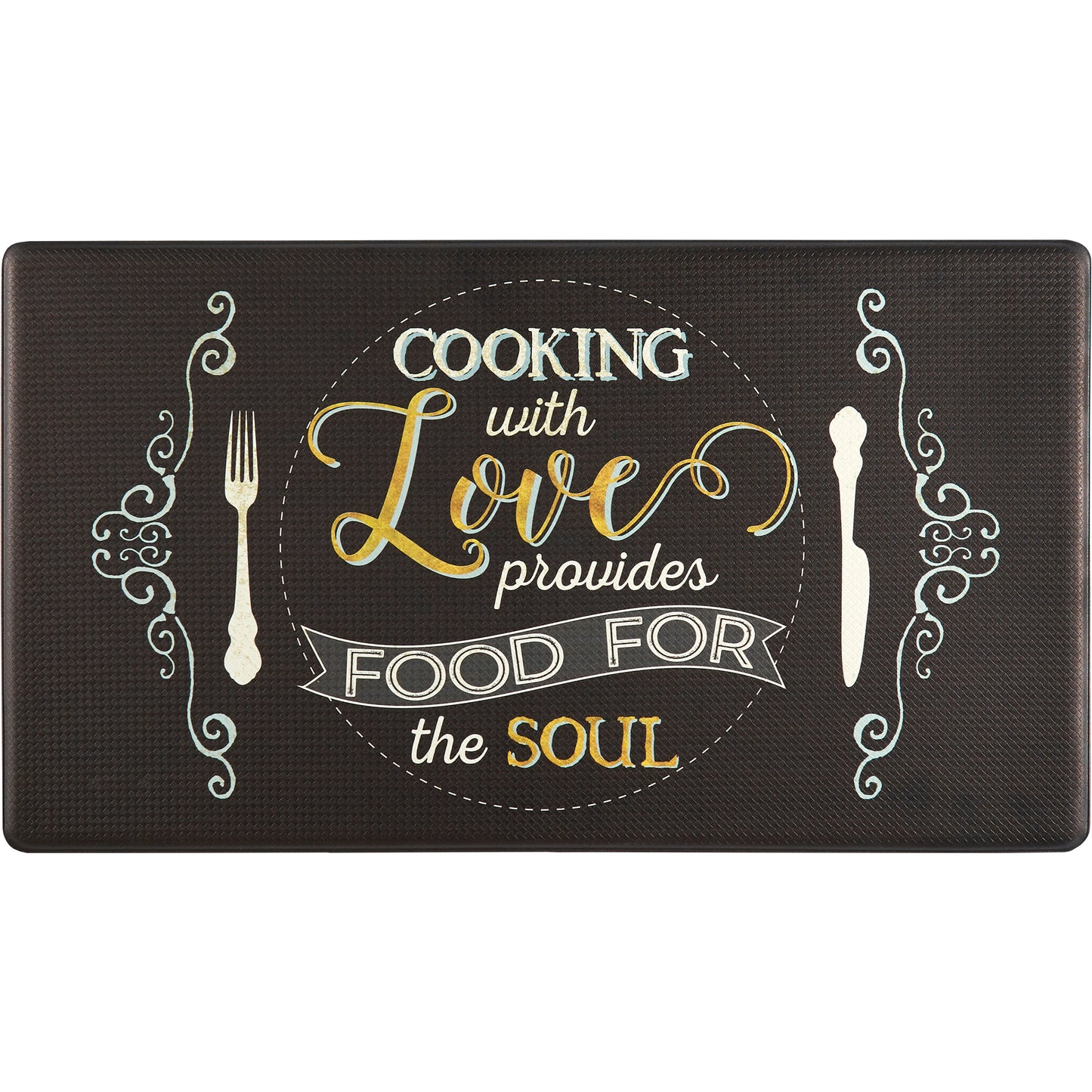 Tapete de cozinha grande antifadiga Feel at Ease de 20" x 36" (Kitchen Soul Chalk)