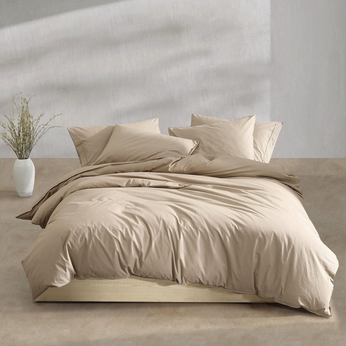 Calvin Klein Washed Percale Cotton Duvet Cover Set