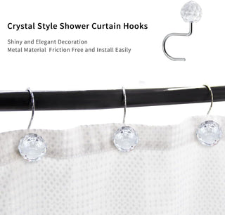 Conjunto de 12 ganchos para cortinas de chuveiro resistentes à ferrugem - 6 designs! 
