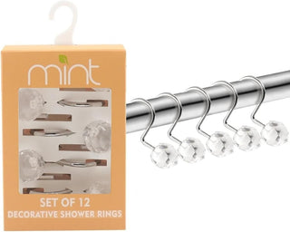 Conjunto de 12 ganchos para cortinas de chuveiro resistentes à ferrugem - 6 designs! 