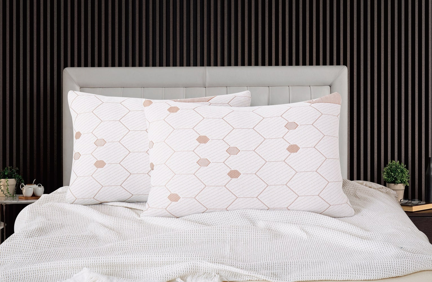 Travesseiro de espuma viscoelástica com infusão de cobre (conjunto de 2)