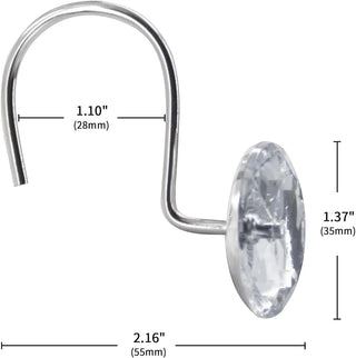 Conjunto de 12 ganchos para cortinas de chuveiro resistentes à ferrugem - 6 designs! 