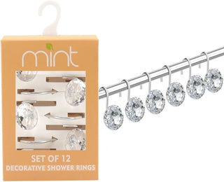 Conjunto de 12 ganchos para cortinas de chuveiro resistentes à ferrugem - 6 designs! 