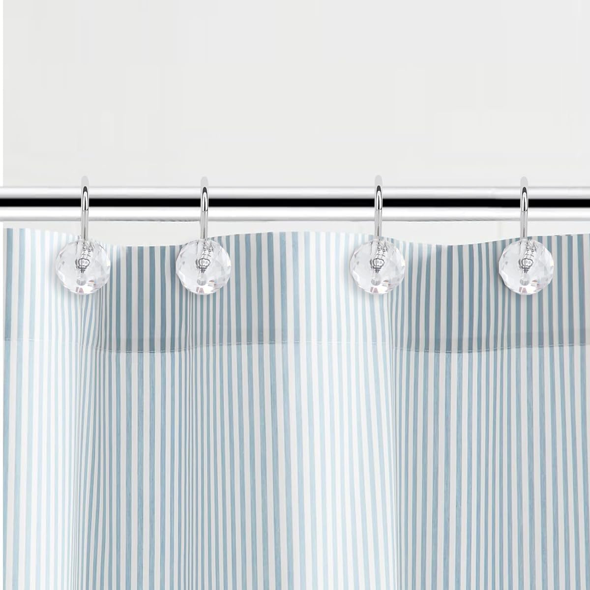 Conjunto de 12 ganchos para cortinas de chuveiro resistentes à ferrugem - 6 designs! 