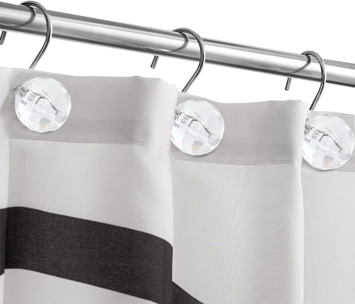 Conjunto de 12 ganchos para cortinas de chuveiro resistentes à ferrugem - 6 designs! 