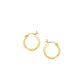 14k Yellow Gold Slender Hoop Earring with Diamond-Cut Finish (15mm Diameter)