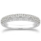 14k White Gold Triple Multi-Row Micro- Pave Diamond Wedding Ring Band