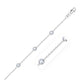 14k White Gold Anklet with Round White Cubic Zirconia