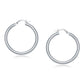 14k White Gold Polished Hoop Earrings (40 mm)