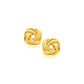 14k Yellow Gold Intertwined Love Knot Stud Earrings