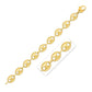 14k Yellow Gold High Polish Lite Puffed Mariner Link Bracelet (15 mm)