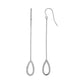 Textured Pear Shaped Long Drop Earrings in 14k White Gold
