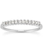 14k White Gold Raised Shared Prong Diamond Wedding Ring Band