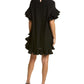 Vestido midi plissado Gracia feminino, preto, tamanho M